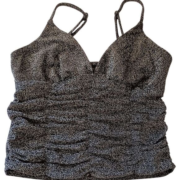 Y2K Coquette Ruched Tank Top XS Crop Corset Cami Goth Glittery Fairy Whimsigoth - Picture 7 of 16